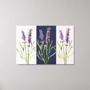Vintage lavender triptych canvastryck