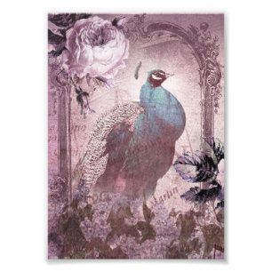 Vintage Lavender Victorian Peacock Fototryck