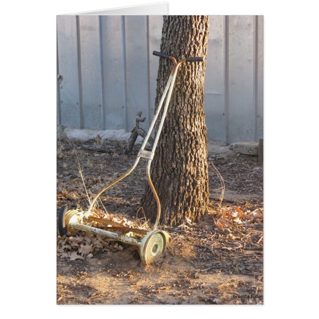 Vintage Lawnmower Hälsningskort (Framsidan)