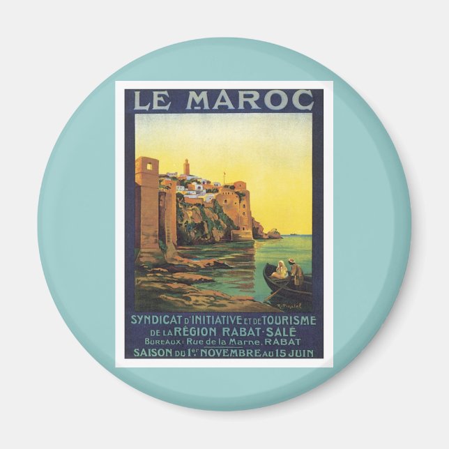 Vintage Le Maroc Marocko Magnet (Framsidan)