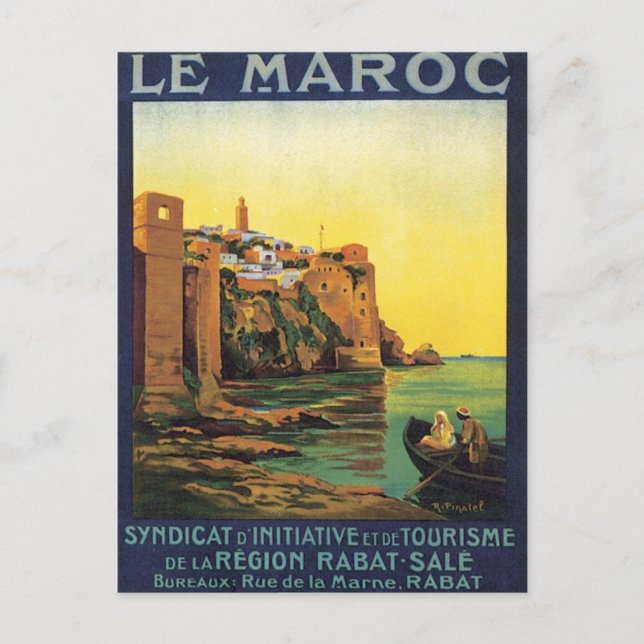 Vintage Le Maroc Marocko Vykort (Framsida)