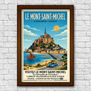 Vintage Le Mont-Saint-Michel, Frankrike Resa Poster