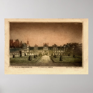 Vintage Le Palais De FONTAINEBLEAU AFFISCH