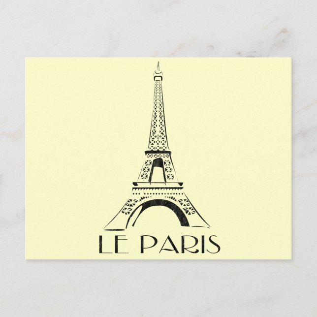 vintage le paris vykort (Framsida)