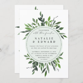 Vintage leafy ram fotobröllopsinbjudan. inbjudningar