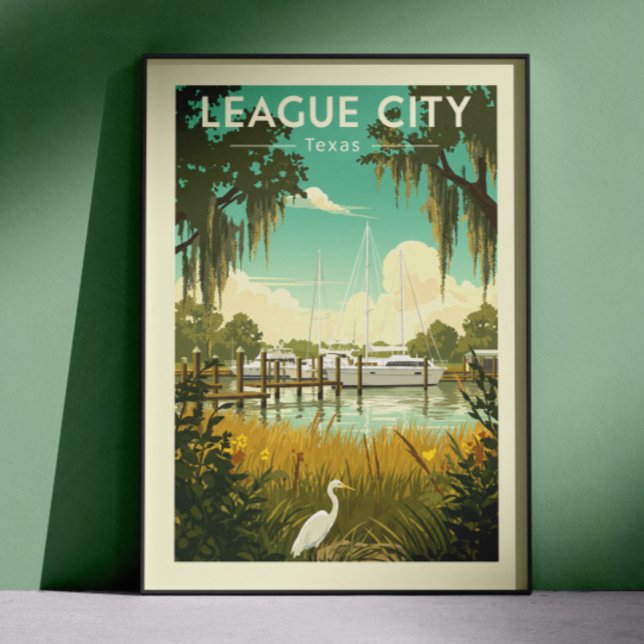 Vintage League City Texas Poster (Skapare uppladdad)