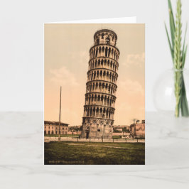 Vintage Leaning Torn i Pisa Tack Kort