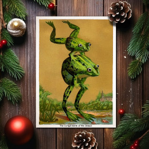 Vintage Leap Frogs Julkort Helgkort