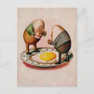 Vintage Ledsen Egg People-vykort Vykort
