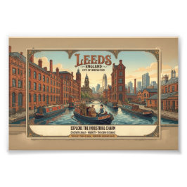 Vintage Leeds England Resematerial Fototryck