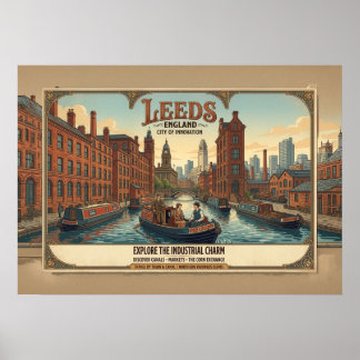 Vintage Leeds England Resemotiv Affisch