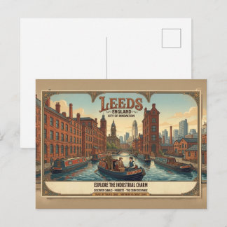Vintage Leeds England Resemotiv Affisch Vykort