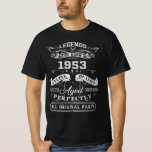 Vintage Legend föddes 1953, 1953 Lycklig Birt T Shirt<br><div class="desc">En 1953-födelsedagsdesign med en bild som har blekts. Äkta Quality people. Alla originaldelar. En sån. Begränsadare utgåvan! Bra kokt maskin.Retro . Groovy. Legendary Power. Höga prestanda. Säg Grattis på födelsedagen till din vän eller älskade en med den här underbarare gåvan. Åldras perfekt. Perfektion. Årets legender är födda! Erfarenhet från fantastisk....</div>
