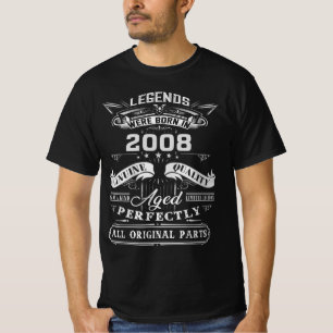 Vintage Legend föddes 2008, 2008 Lycklig Birt T Shirt