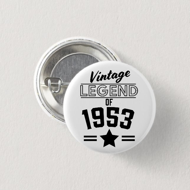 Vintage Legend från 1953 Knapp (Framsida & baksida)