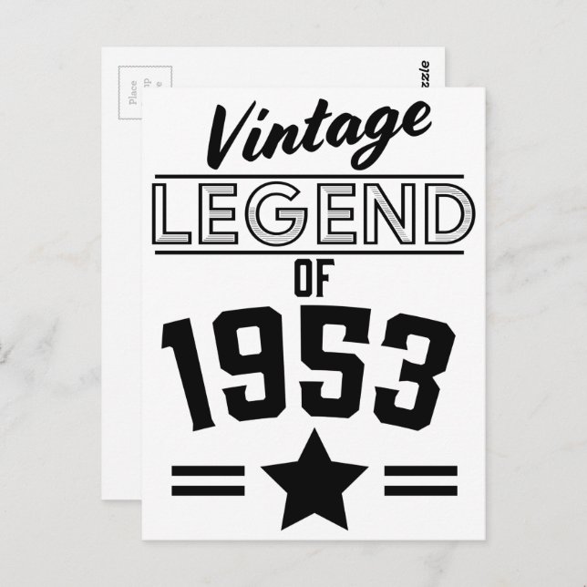 Vintage Legend från 1953 Vykort (Fram/baksida)