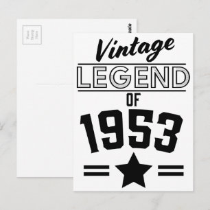 Vintage Legend från 1953 Vykort