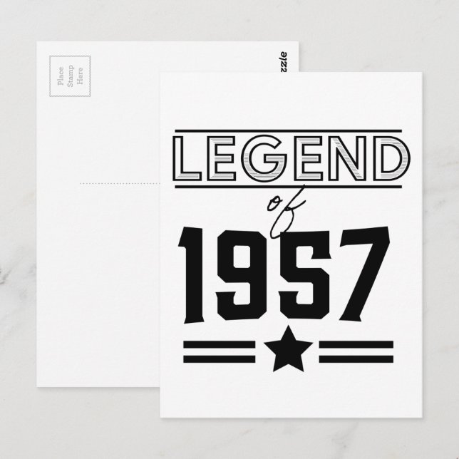 Vintage Legend från 1957 Vykort (Fram/baksida)