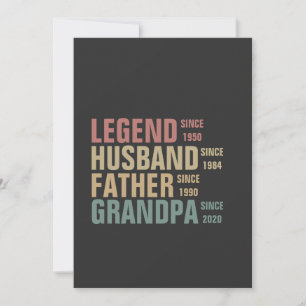 Vintage Legend Make Far Grandpa Birthday Inbjudningar