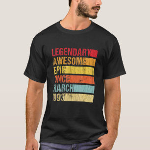 Vintage Legendary Fantastisk Epic sedan mars 1993 T Shirt