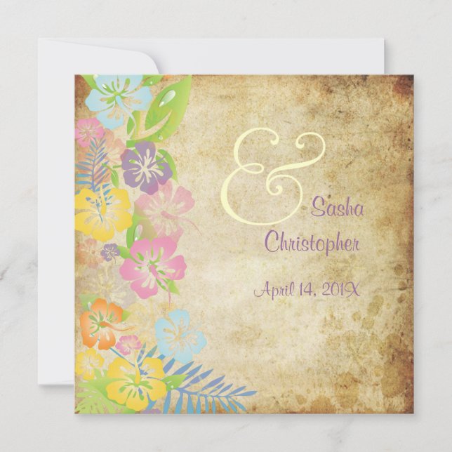 Vintage/Leis/Luau/hibiscusBröllopsinbjudningar Inbjudningar (Framsida)