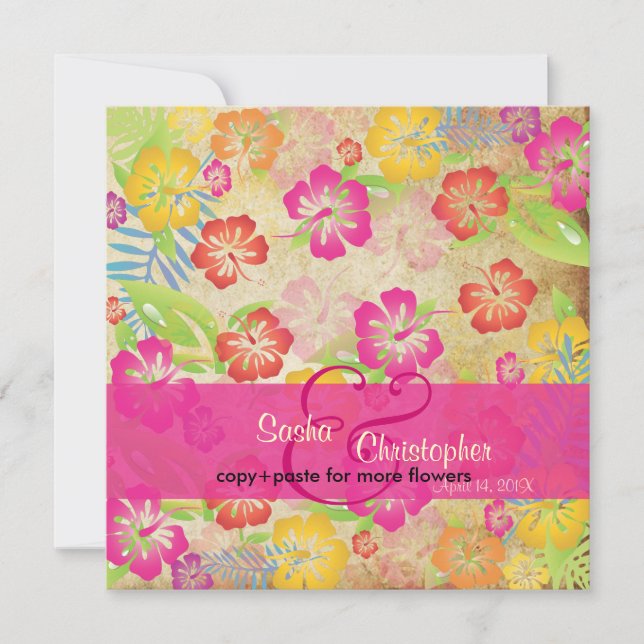 Vintage/Leis/Luau/hibiscusBröllopsinbjudningar Inbjudningar (Framsida)