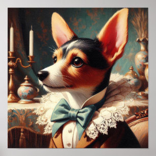 Vintage Leksak Fox Terrier-målning Poster