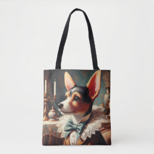 Vintage Leksak Fox Terrier-målning Tygkasse