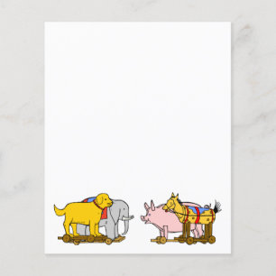 Vintage Leksak Hund, Horse, Gris, Elephant Flygblad