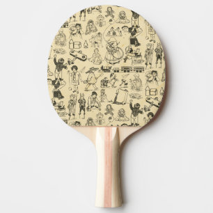 Vintage leksak och att leka barn mönster pingisracket