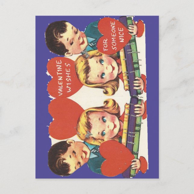 Vintage Leksak Tåg Valentine Helg Vykort (Framsida)