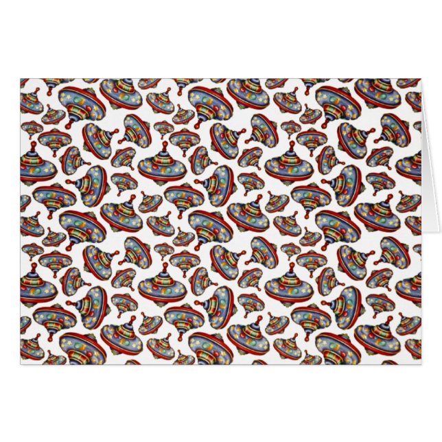 Vintage Leksak Toppar Hälsningskort (Framsidan Horizontal)