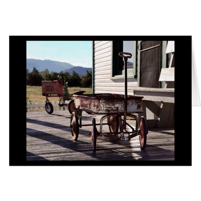 Vintage Leksak Wagon Hälsningskort (Framsidan Horizontal)