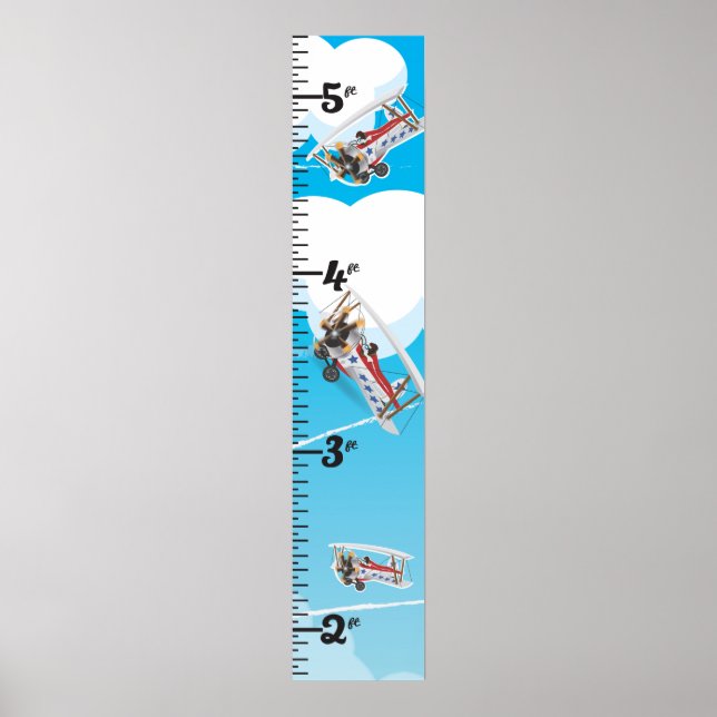 Vintage leksaksflygplan tillväxtdiagram poster (Framsidan)