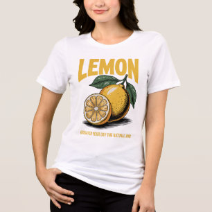 Vintage Lemon Artwork - Bygga upp din dag Naturlig T Shirt