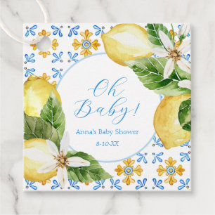 Vintage Lemon Baby Shower Present Fyrkantig Kliste Gåvor Etiketter