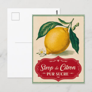 Vintage Lemon Botaniskt vykort för frukt