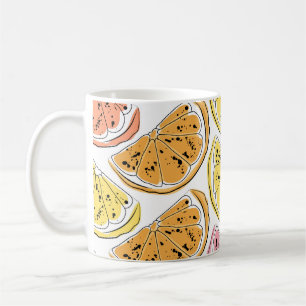 Vintage Lemon Citrus Summer Struktur Kaffemugg