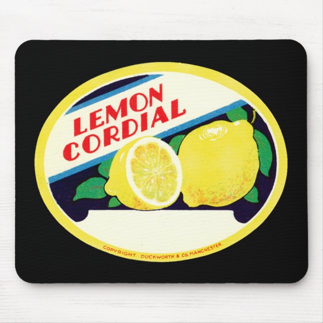 Vintage Lemon Cordial Label Musmatta (Framsidan)