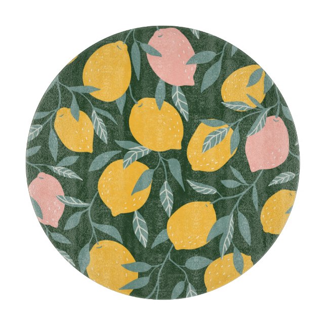 Vintage Lemon Fruit Seamless Mönster (Framsidan)