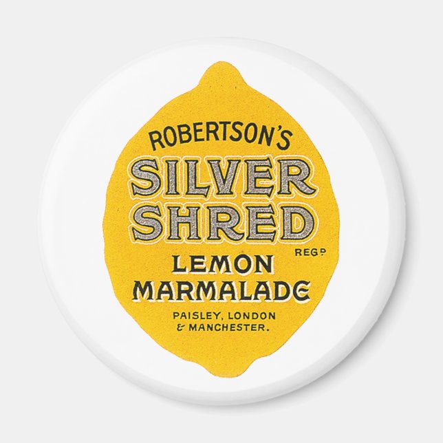 Vintage Lemon Marmalade-etikett Magnet (Framsidan)