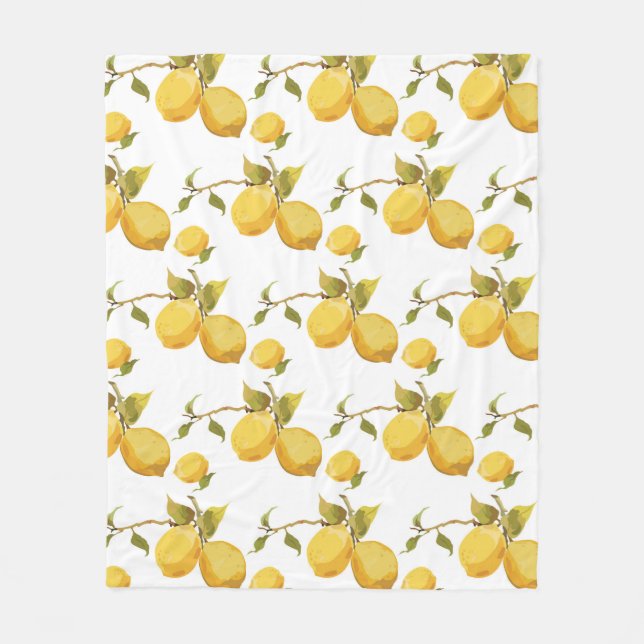 Vintage lemon mönster fleecefilt (Framsidan)
