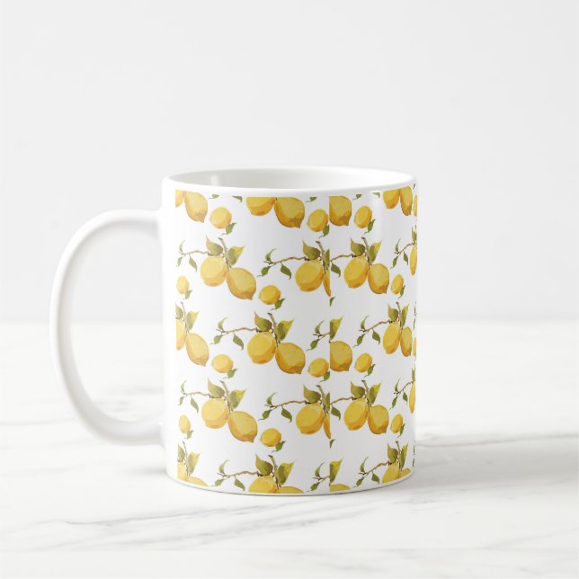 Vintage lemon mönster kaffemugg (Vänster)