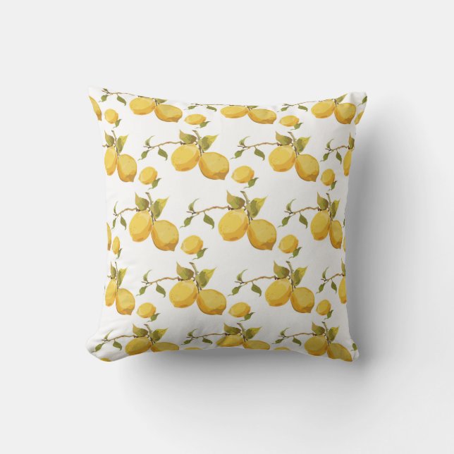 Vintage lemon mönster kudde (Framsida)