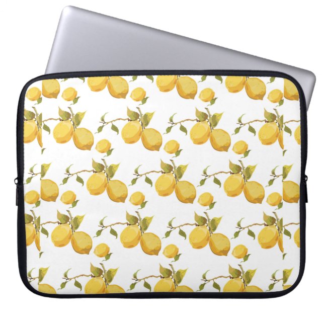 Vintage lemon mönster laptop fodral (Framsidan)