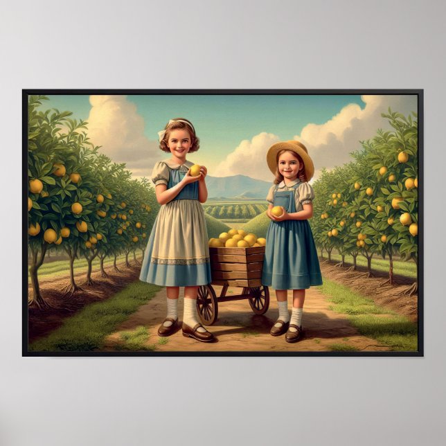 Vintage Lemon Orchard Children Poster (Framsidan)
