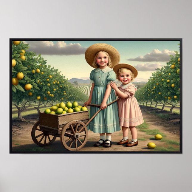Vintage Lemon Orchard Children Poster (Framsidan)