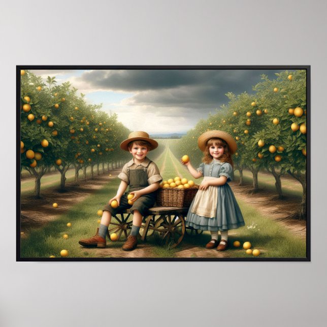 Vintage Lemon Orchard Children Poster (Framsidan)