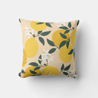 Vintage Lemon: Seamless Fruit Struktur. Kudde