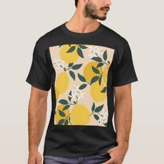 Vintage Lemon: Seamless Fruit Struktur. T Shirt